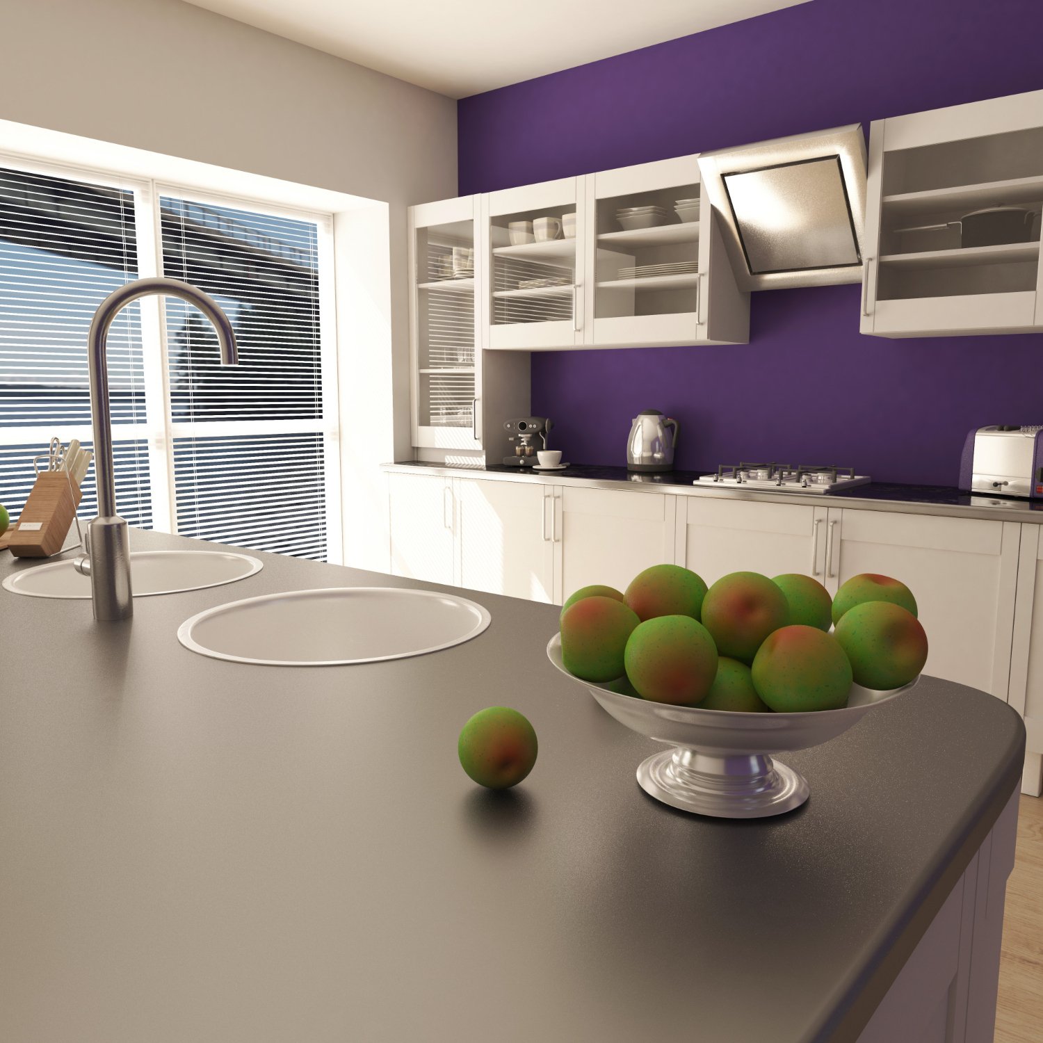 3d-white-kitchen-purple-wall-island